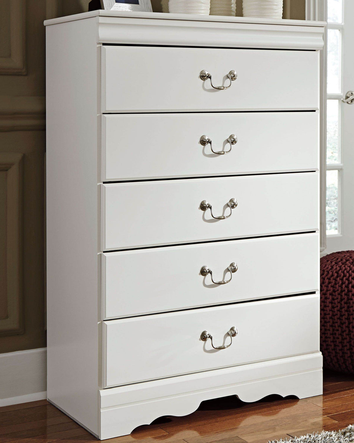 Anarasia - White - Five Drawer Chest - Forward Furniture
