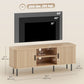 TV Stand Cabinet for TVs up to 65 Inches, TV Unit with Storage Shelves and Cabinets for Living Room, Oak Tone