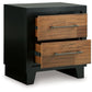 Kraeburn - Brown / Black - Two Drawer Night Stand