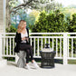 Spiral Decorative Garden Stool, Flower Top Outdoor Stool Side Table Plant Stand Footstool for Indoor Outdoor, Grey