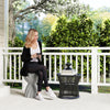 Spiral Decorative Garden Stool, Flower Top Outdoor Stool Side Table Plant Stand Footstool for Indoor Outdoor, Grey