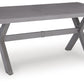 Half Moon Beach - Rectangular Dining Table With Umbrella Option - Gray