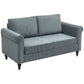Vintage 2-Seater Loveseat Sofa with Rolled Arms - Grey