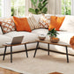 2 Pieces Coffee Table Set for Living Room, Industrial Nest of Tables with Steel Legs, Brown