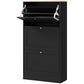 Modern Shoe Storage with 3 Flip Drawers and Adjustable Shelves, Shoe Cabinet Organizer for 12-18 Pairs of Shoes, Black
