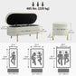 Upholstered Bedroom Bench, Channel Tufted Ottoman Bench with Thick Padding and Metal Legs, Cream White