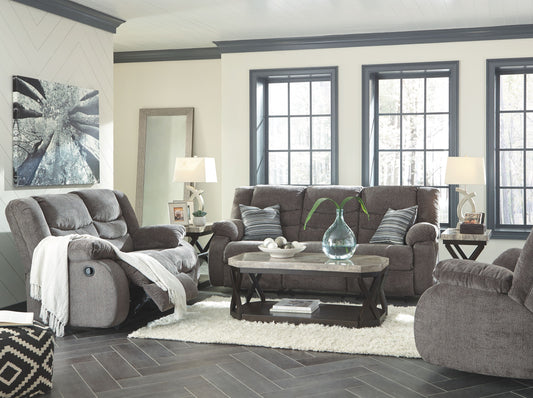 Tulen - Gray - 3 Pc. - Reclining Sofa, Reclining Loveseat, Rocker Recliner