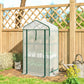 Mini Greenhouse with Screen Roof, Portable Small Greenhouse with Roll-Up Zipper Door
