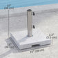 46 lbs Granite Square Patio Umbrella Base, Outdoor Umbrella Stand with Handles 2 Adjustable Knobs, Heavy Duty Patio Umbrella Stand for Garden Deck Poolside, Grey