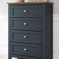 Landocken - Brown / Blue - Four Drawer Chest