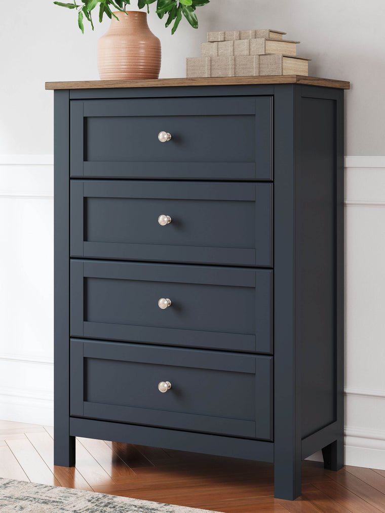 Landocken - Brown / Blue - Four Drawer Chest - Forward Furniture