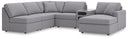 6 Pc. Sectional With Raf Corner Chaise And Audio Console