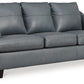 Genoa - Steel - Queen Sofa Sleeper - Leather Match