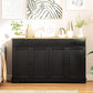 Sideboard Buffet Cabinet with Drawers - Black