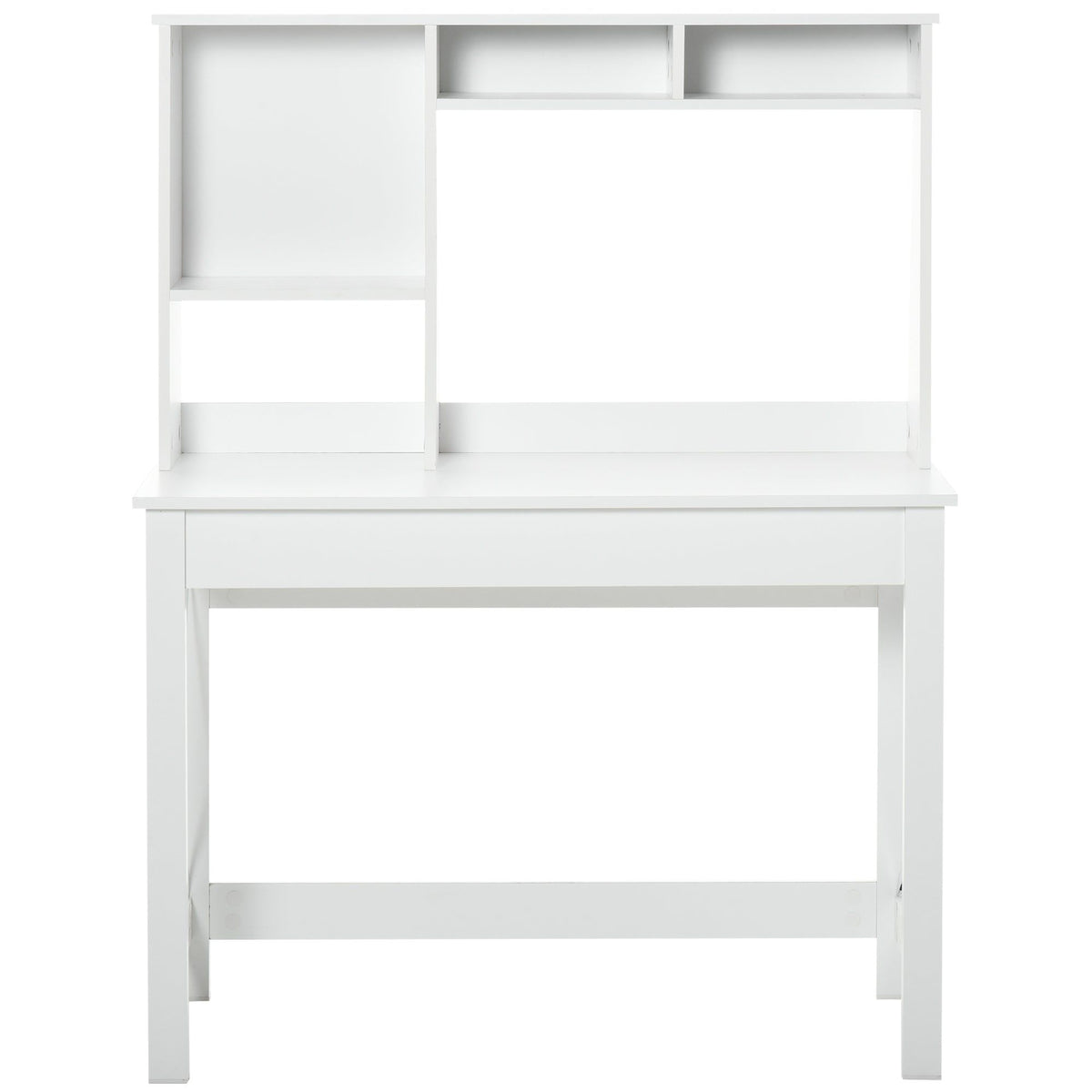 Computer Desk with Hutch and Storage Shelves - White