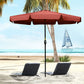 8.5 ft Outdoor Market Table Umbrella, Round Patio Umbrella with Tilt and Crank for Garden, Backyard, Deck, Wine Red