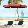 8.5 ft Outdoor Market Table Umbrella, Round Patio Umbrella with Tilt and Crank for Garden, Backyard, Deck, Wine Red