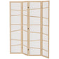 66.9" Folding Room Divider, 4 Panel Wall Partition with Wood Frame for Bedroom, Home Office, Natural Wood