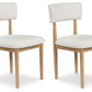 Sawdyn - White / Light Brown - Dining Upholstered Side Chair (Set of 2)