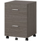 Mobile Filing Cabinet, Vertical File Cabinet with 2 Drawers, Wheels, for Letter or A4 File, Grey