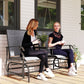 Patio Glider Rocking Chair 2 Person Outdoor Loveseat Rocker Garden Furniture Bench, Grey