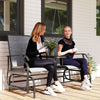 Patio Glider Rocking Chair 2 Person Outdoor Loveseat Rocker Garden Furniture Bench, Grey
