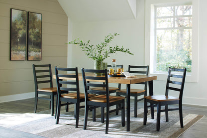 Blondon - Brown / Black - Rectangular Drm Table Set (Set of 7) - Forward Furniture