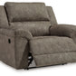 Laresview - Fossil - Zero Wall Wide Seat Recliner - Faux Leather