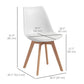 Dining Chairs Set of 4 with PU Leather Cushion - White