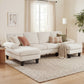 Sectional Sofa, U Shaped Couch with Double Chaise, Pillow-top Armrests and Spring Cushions, 2200lb Capacity, Beige
