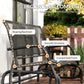 3-Seat Outdoor Glider Chair, Patio Rocking Chair, Steel Frame, Sling Fabric Seat for Garden, Backyard, Lawn, Black
