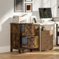Vertical Filing Cabinet with 2 Drawers, Rustic Farmhouse Office Storage Cabinet for A4, Letter Size, Rustic Brown