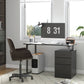 47" Computer Desk with Drawers, Modern Writing Desk with Storage File Drawers for Home Office, Study, Black