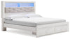 Altyra - King Upholstered Bookcase Bed With Storage - White
