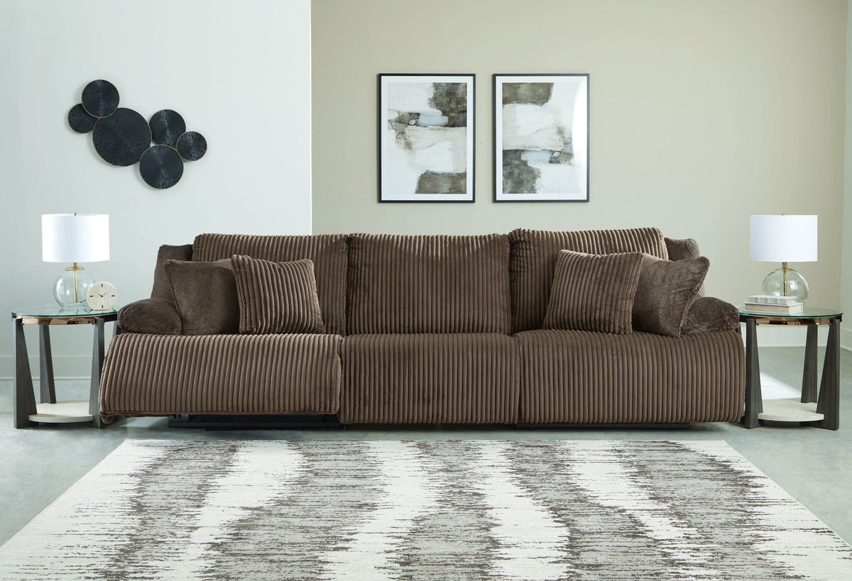 Top Tier - Chocolate - 3-Piece Sectional Reclining Sofa - Forward Furniture