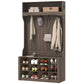 4-In-1 Hall Tree with Bench and Shoe Storage, Farmhouse Coat Rack Shoe Bench with 12 Shoe Cubbies, 6 Hooks, Dark Brown
