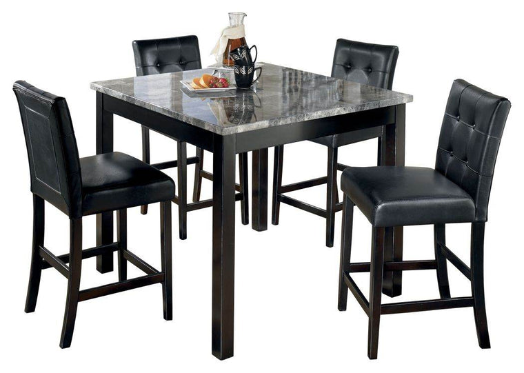 Maysville - Black - Square Counter TBL Set (Set of 5) - Forward Furniture