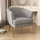 Fabric Armchair, Modern Accent Chair with Gold Metal Legs for Living Room, Bedroom, Home Office, Grey