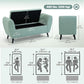 Upholstered Storage Bench with Arms, Modern Ottoman Bench for Bedroom, Entryway, and Living Room, Green