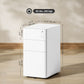 3 Drawer Filing Cabinet, Lockable Steel Office Storage Cabinet with Hanging Bar for Letter, A4, Legal Files, White