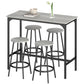 5-Piece Bar Table Set for 4, Industrial Counter Height Bar Table and Chairs for Kitchen, Dining Room, Grey