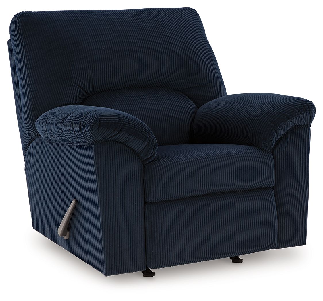 Simplejoy - Navy - Rocker Recliner - Fabric