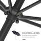 8.5FT Grey Round Garden Parasol with 6 Ribs & Crank Handle