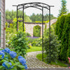 7Ft Outdoor Garden Arbor, Wedding Arch for Ceremony, Trellis with Scrollwork Design, Ideal for Climbing Vines and Plants, Black
