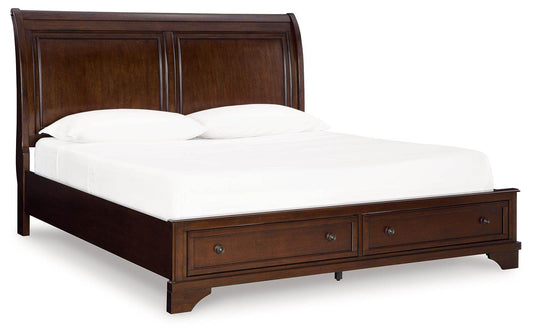 Trellington - Brown - King Sleigh Storage Bed - Forward Furniture