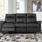 Axtellton - Carbon - Power Reclining Sofa - Faux Leather