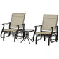 3PCs Gliding Rocking Chair & Bistro Tea Table Set, Mixed Grey