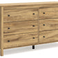 Bermacy - Light Brown - Six Drawer Dresser