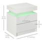 LED Nightstand with 2 Drawers - White