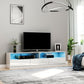 LED Lighted TV Stand for TVs up to 75", Modern TV Cabinet with Storage Drawers for Living Room, High Gloss White